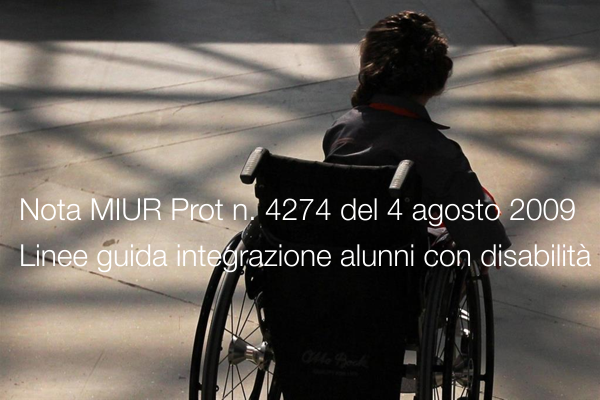 Nota MIUR Prot n. 4274 del 4 agosto 2009