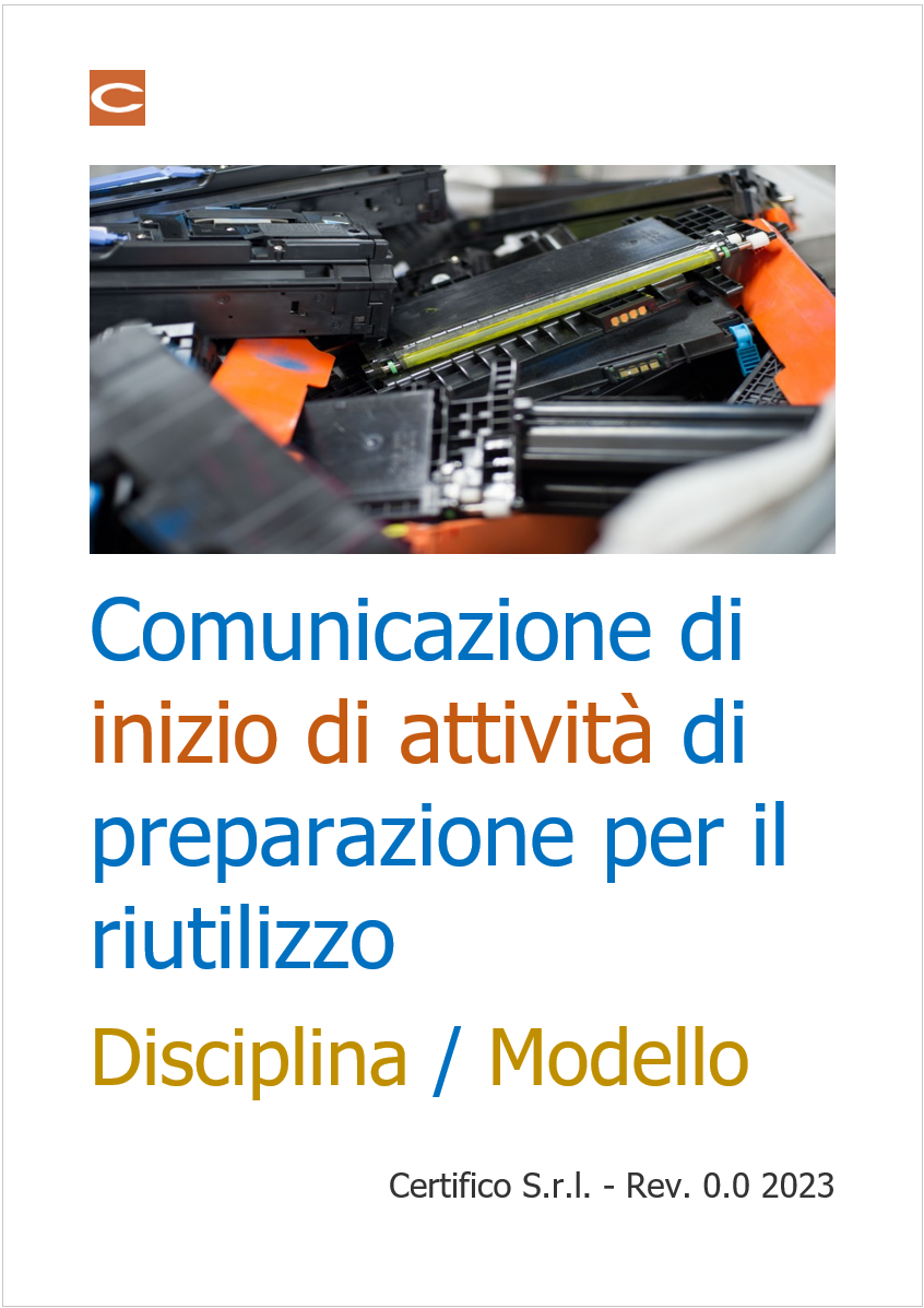 Comunicazione di inizio di attivit di preparazione per il riutilizzo Comunicazione di inizio di attivit di preparazione per il riutilizzo