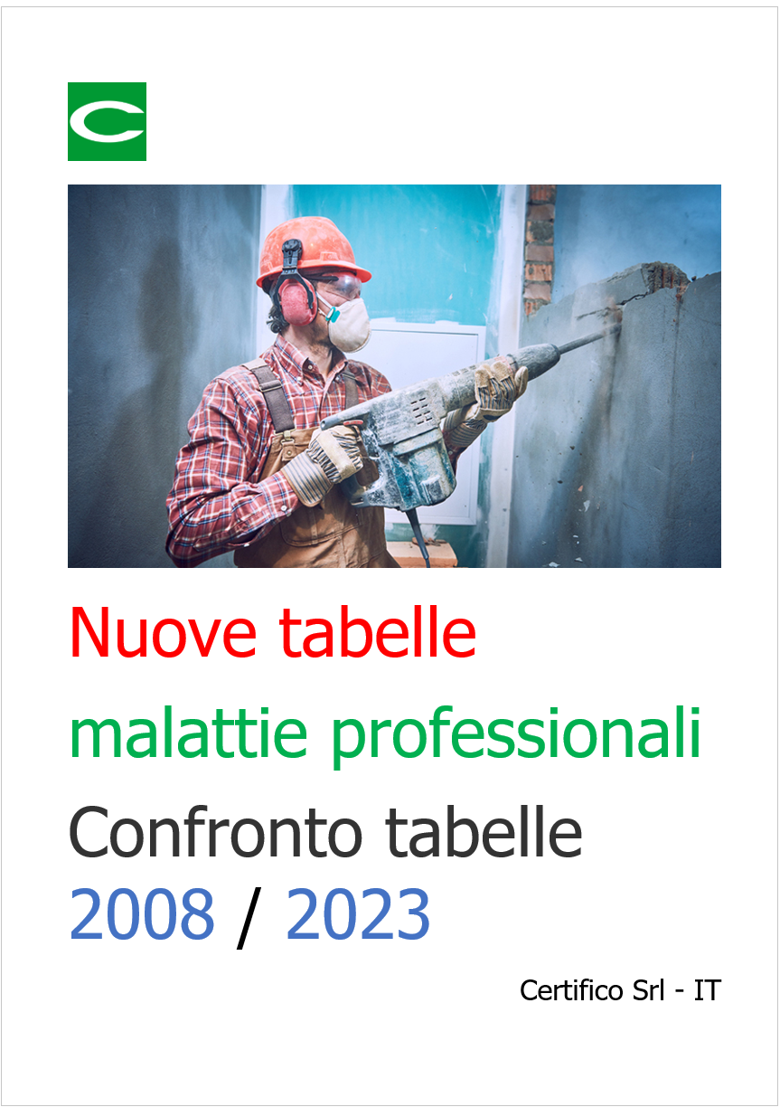Nuove tabelle malattie professionali confronto tabelle 2008 2023 Nuove tabelle malattie professionali confronto tabelle 2008 2023