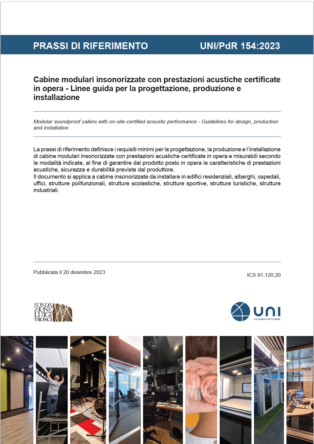 UNI/PdR 154:2023 - Linee guida Cabine modulari insonorizzate
