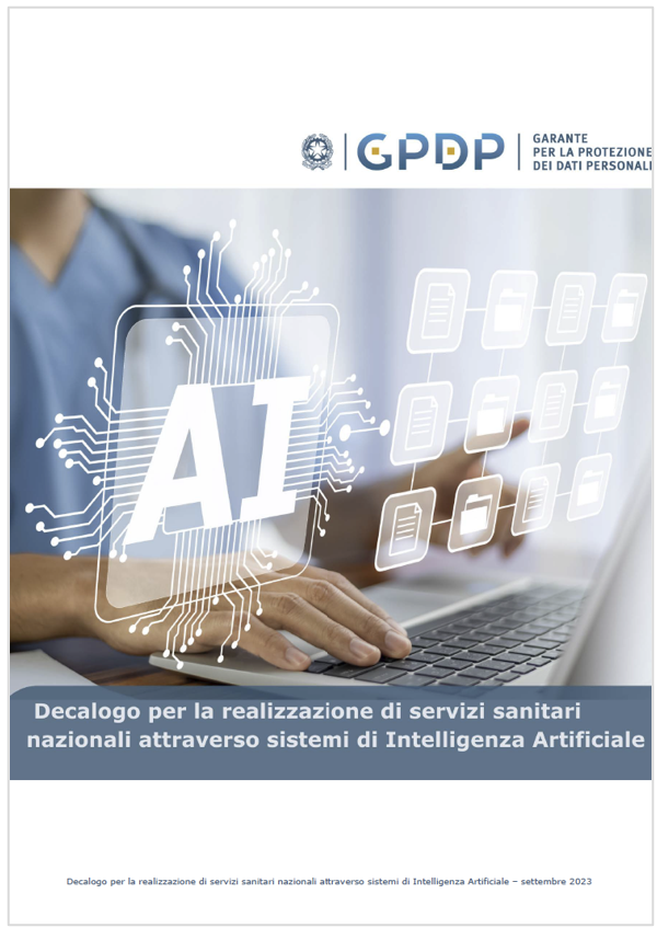 Decalogo realizzazione servizi sanitari nazionali e sistemi di Intelligenza Artificiale