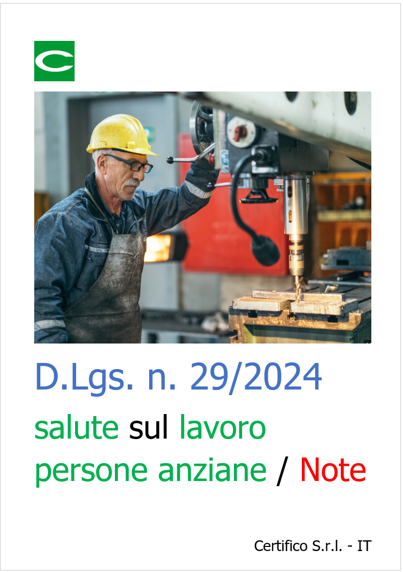 D Lgs n 29 2024 salute sul lavoro persone aqnziane D Lgs n 29 2024 salute sul lavoro persone aqnziane