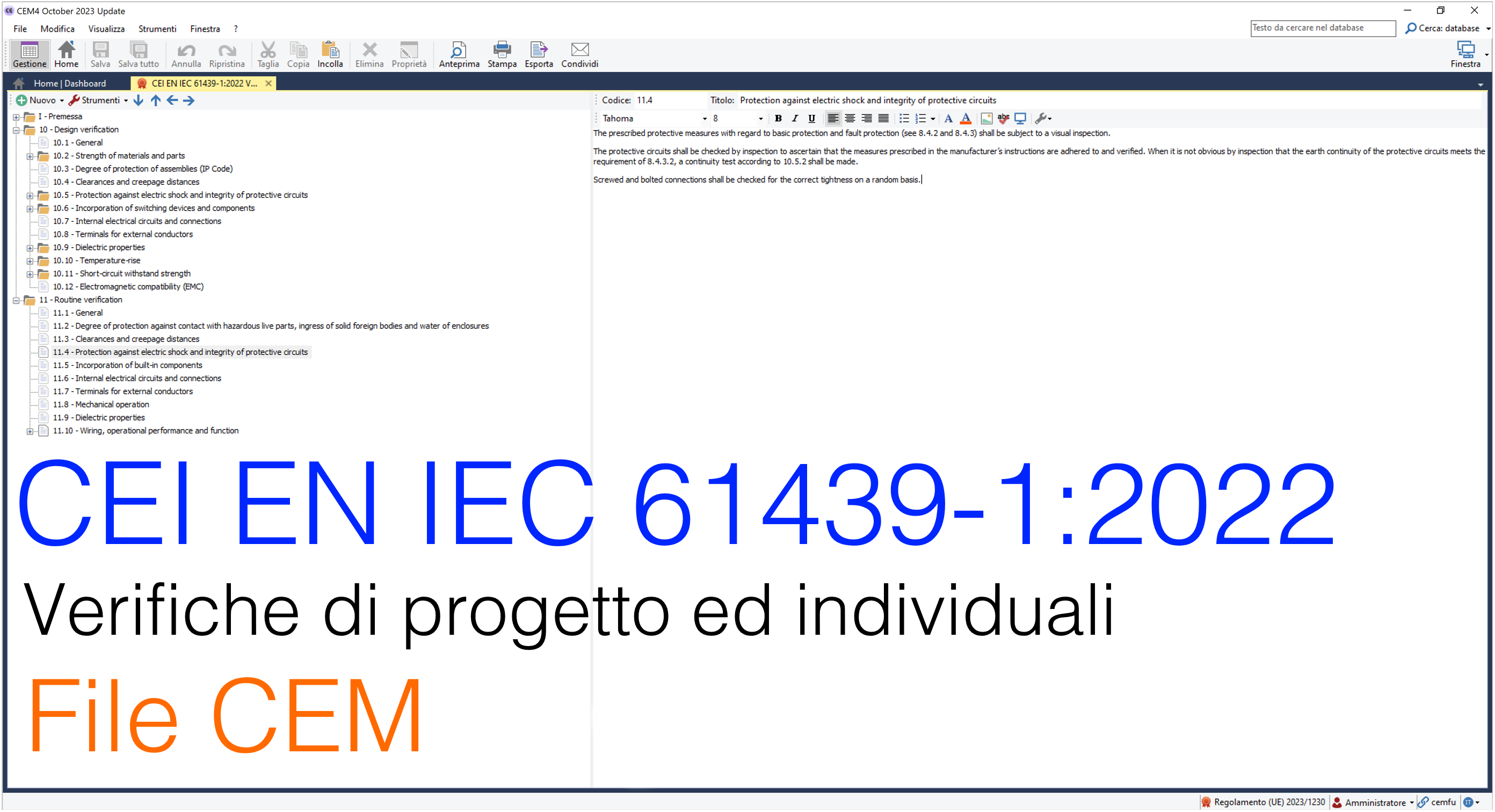 CEI EN IEC 61439-1:2022 Verifiche di progetto ed individuali | File CEM
