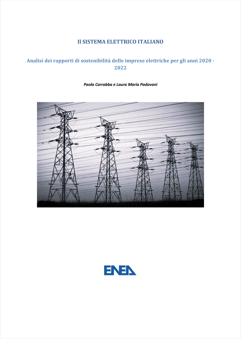 Il sistema elettrico italiano - Analisi rapporti di sostenibilità imprese elettriche 2020 - 2022