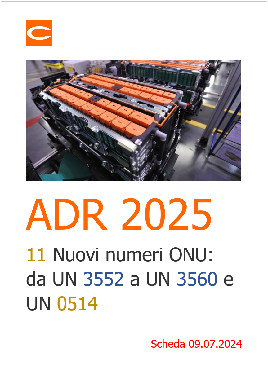 ADR 2025 Nuovi numeri ONU ADR 2025 Nuovi numeri ONU