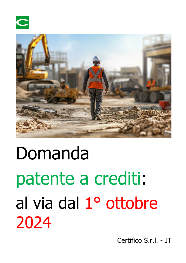 Domanda conseguimento patente a crediti: al via dal 1° ottobre 2024