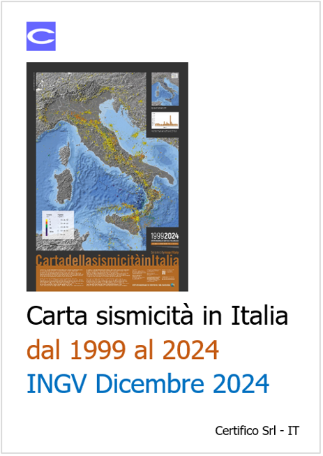 La nuova carta della sismicità in Italia dal 1999 al 2024