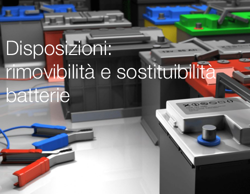 Disposizioni in materia di rimovibilit e sostituibilit delle batterie Disposizioni in materia di rimovibilit e sostituibilit delle batterie
