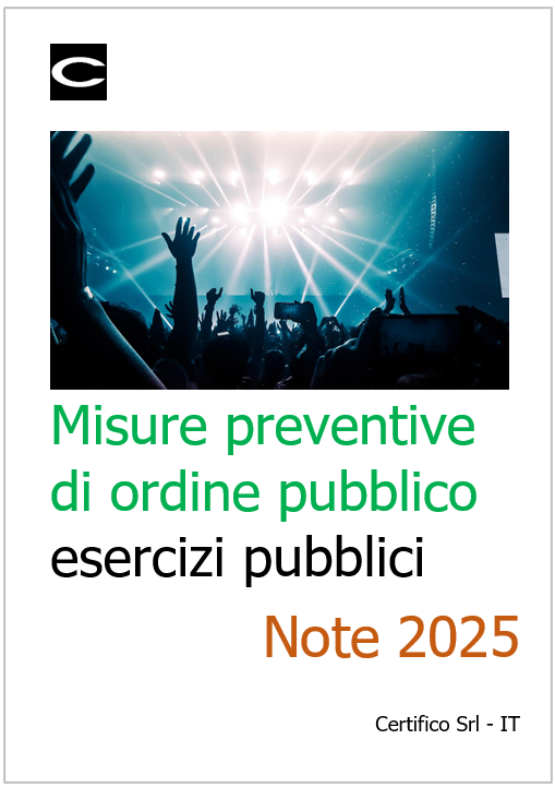 Misure preventive di ordine pubblico esercizi pubblici