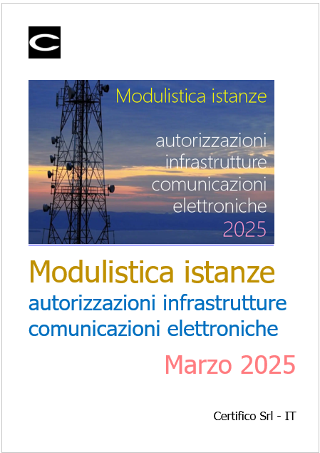 Modulistica istanze autorizzazioni infrastrutture comunicazioni elettroniche   Marzo 2025