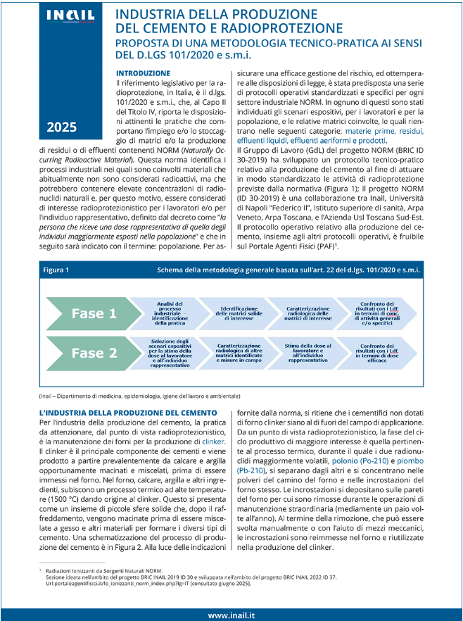 Industria della produzione del cemento e Radioprotezione