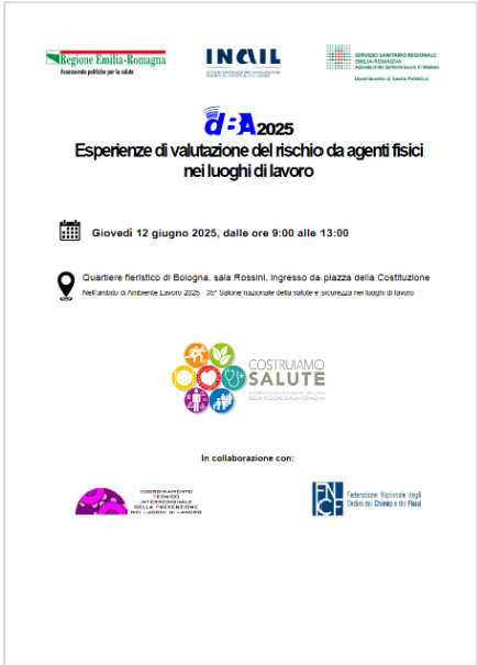 dBA 2025 - Esperienze di valutazione del rischio da agenti fisici nei luoghi di lavoro