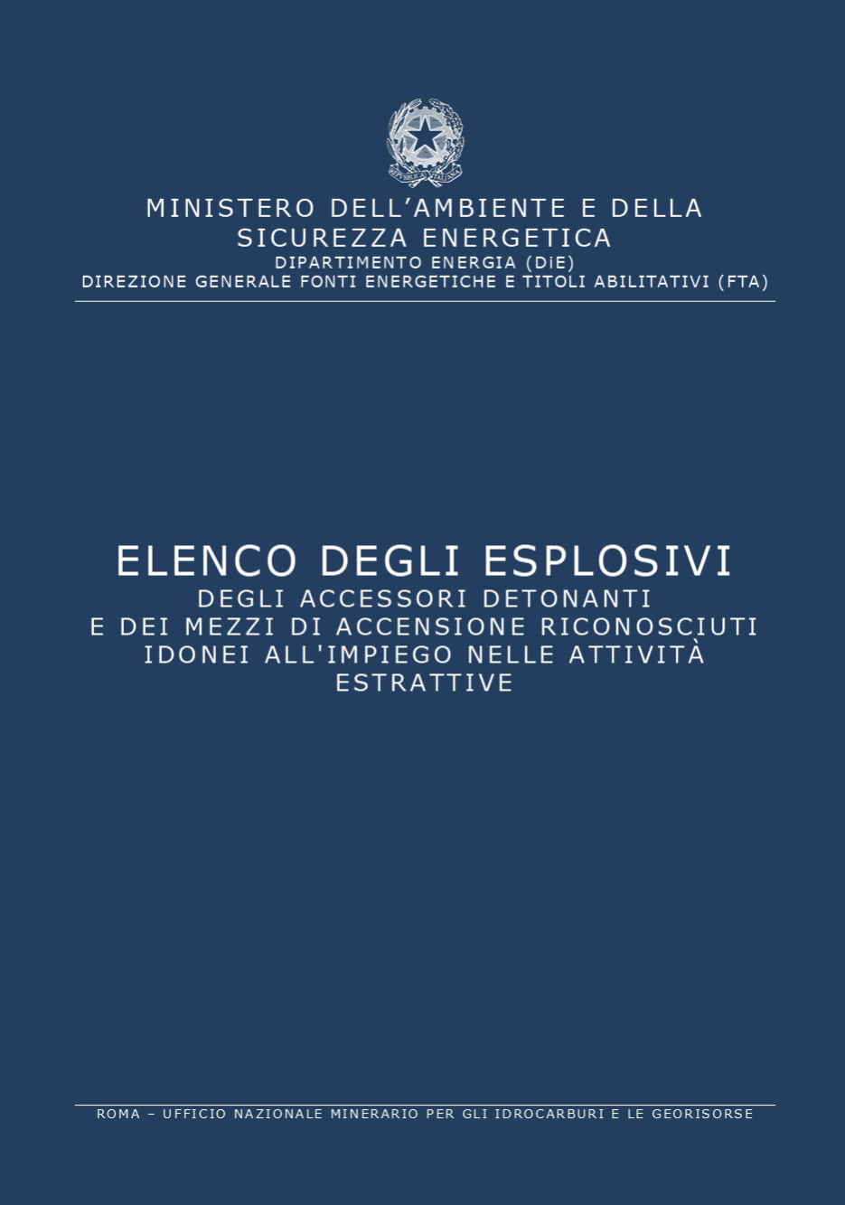 Elenco esplosivi impiego attività estrattive / Ed. 2025