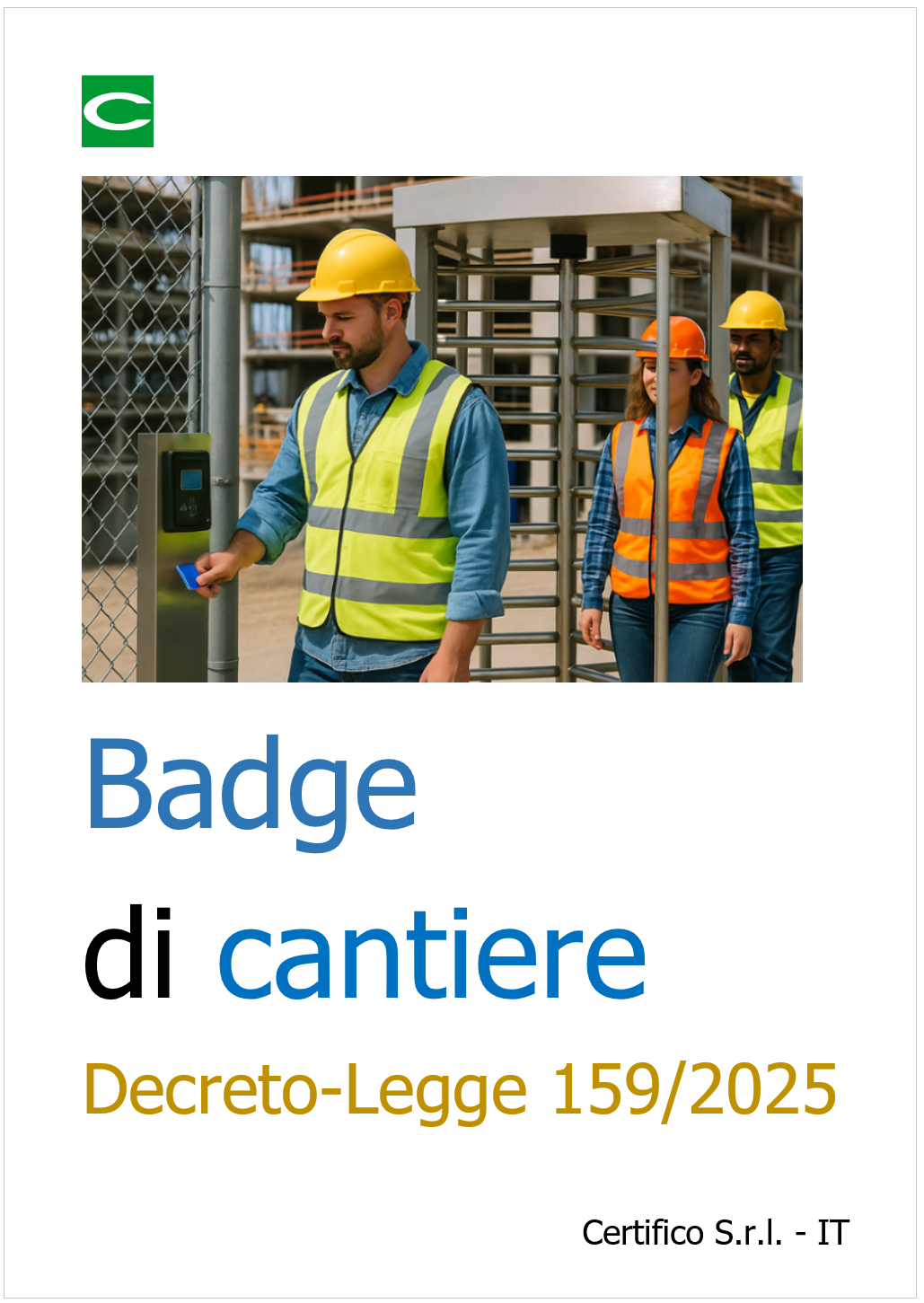 Badge di cantiere Decreto-Legge 159 2025