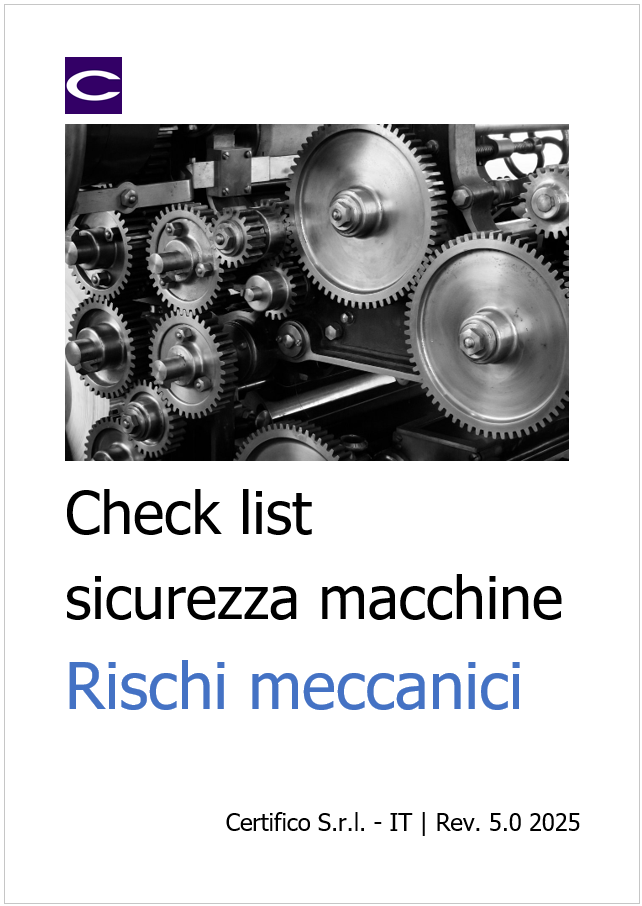 Check list Sicurezza macchine, rischi meccanici 2025