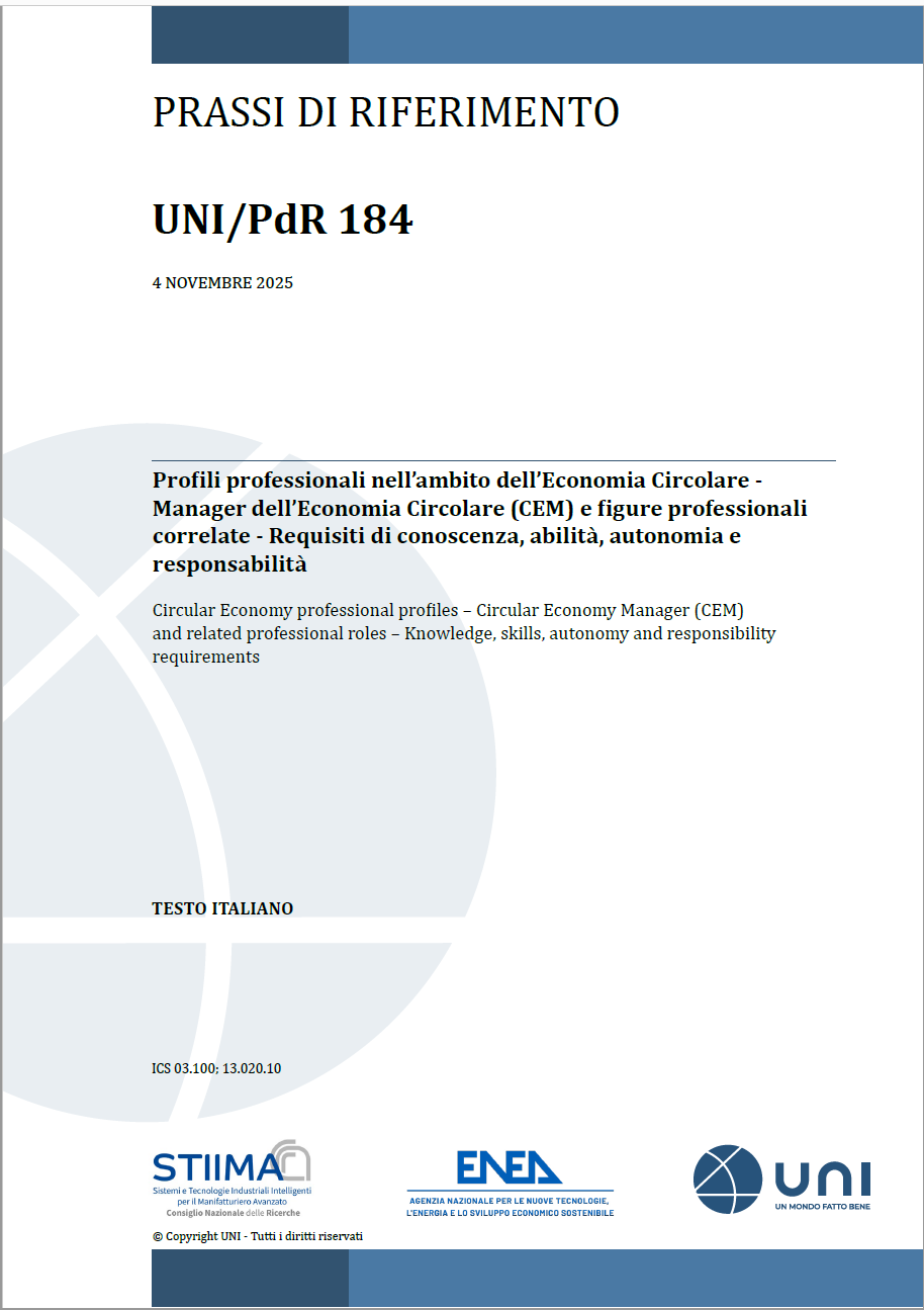 UNI/PdR 184:2025 |  Manager dell’Economia Circolare (CEM) 