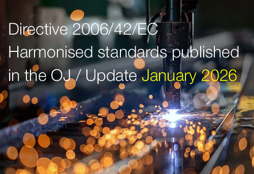Directive 2006/42/EC: Harmonised standards published in the OJ | Update January 2026