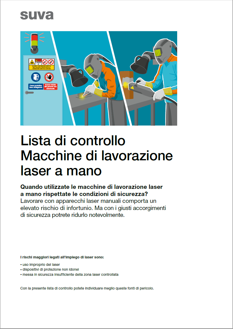 Lista di controllo Macchine di lavorazione laser a mano