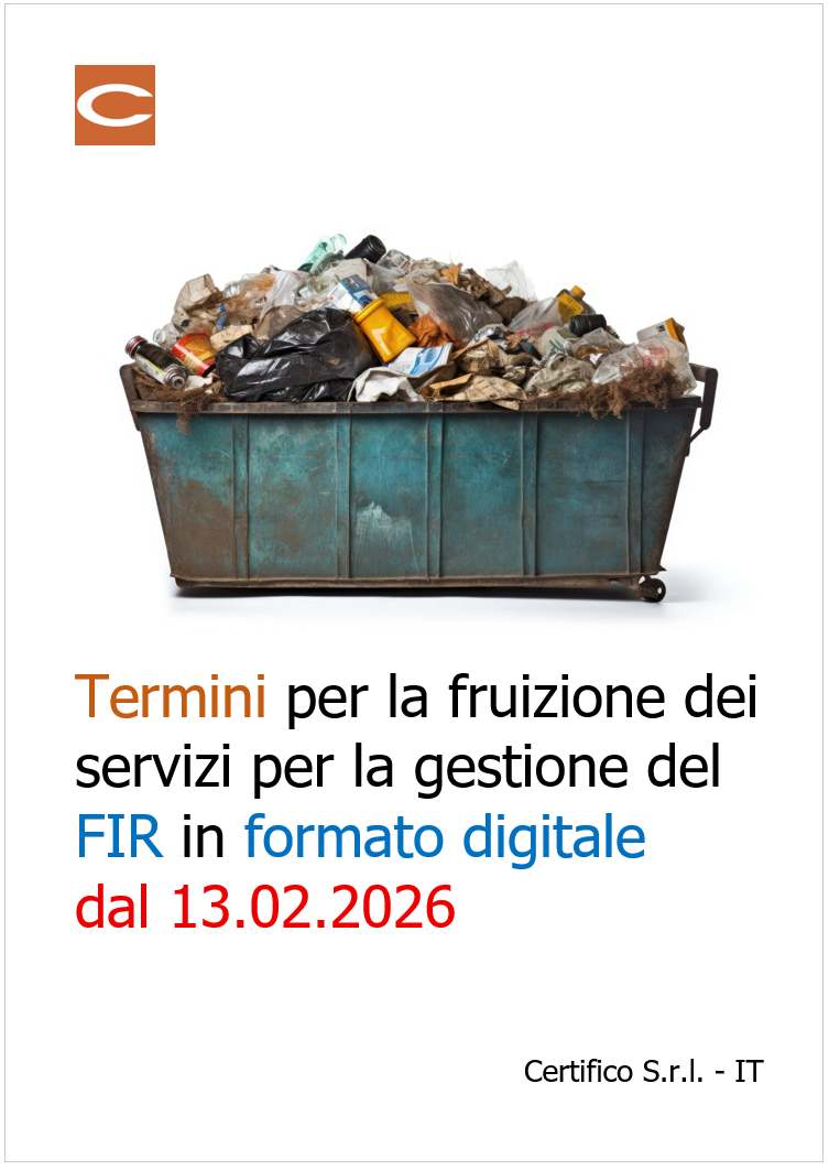 Termini per la fruizione dei servizi per la gestione del FIR in formato digitale dal 13.02.2026
