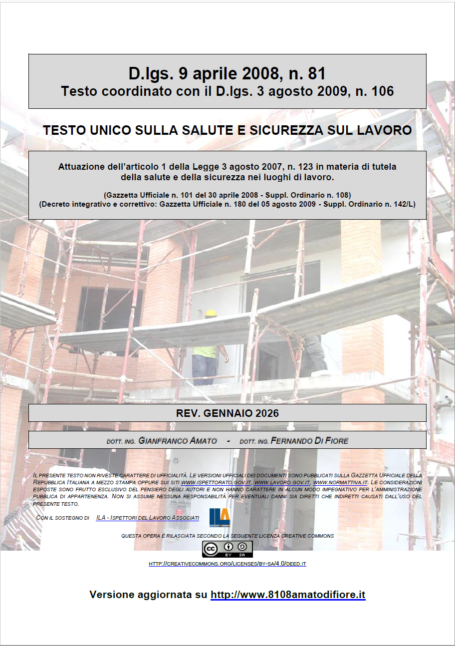 Testo Unico Sicurezza D.Lgs. 81/2008 / Gennaio 2026