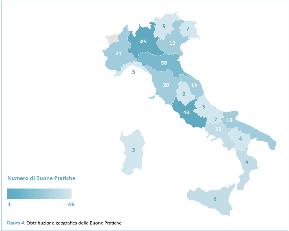 Figura 4 - Distribuzione geografica delle Buone Pratiche