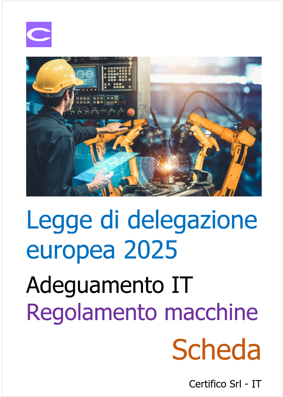 Legge di delegazione europea 2025 | Adeguamento IT Regolamento macchine 