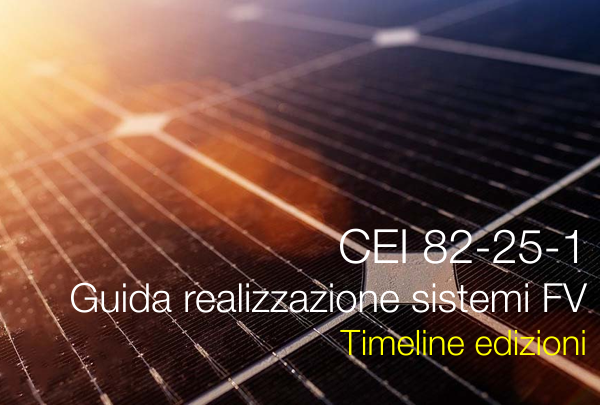 CEI 82-25-1 / Guida realizzazione sistemi e fotovoltaici - Timeline edizioni