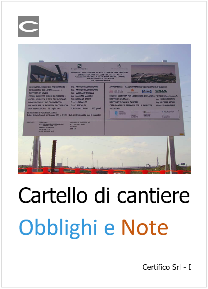 Cartello di cantiere / Note