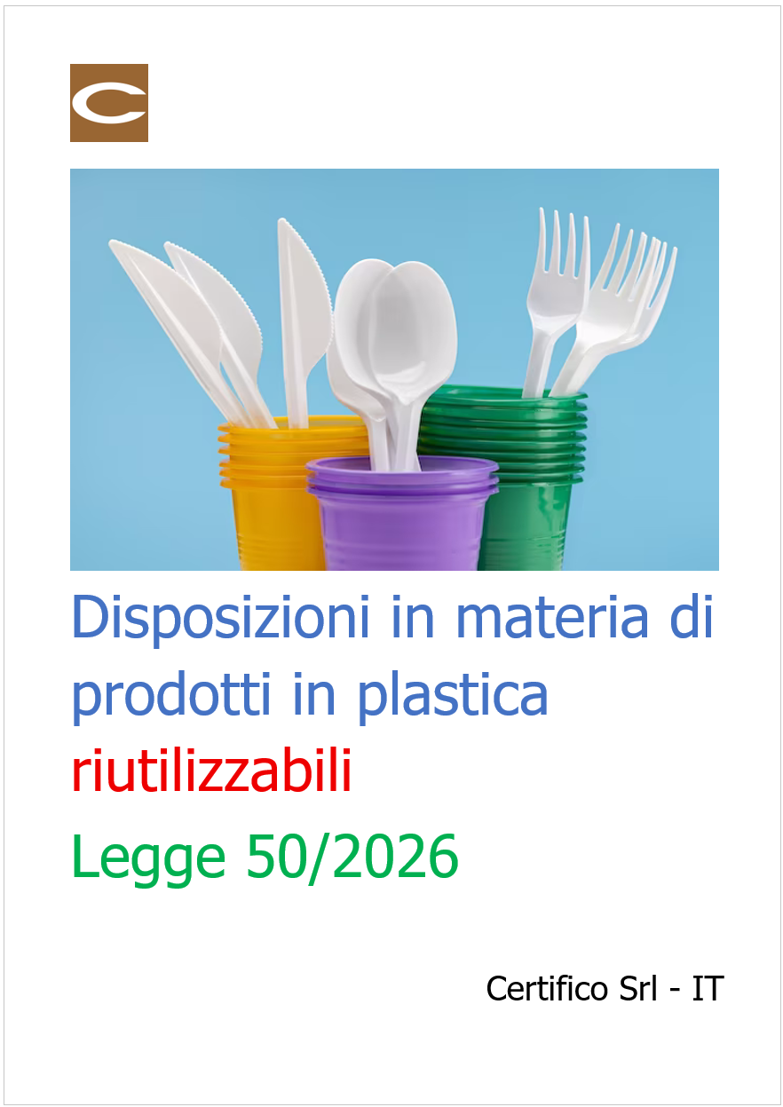 MOCA | Disposizioni in materia di prodotti in plastica riutilizzabili / Legge 50/2026