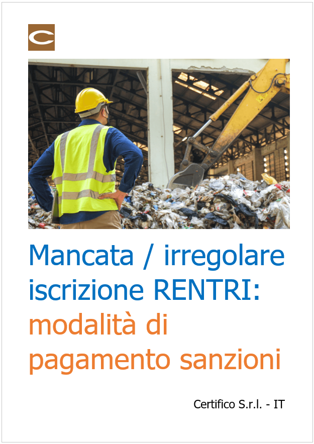 Mancata irregolare iscrizione RENTRI modalità di pagamento sanzioni 