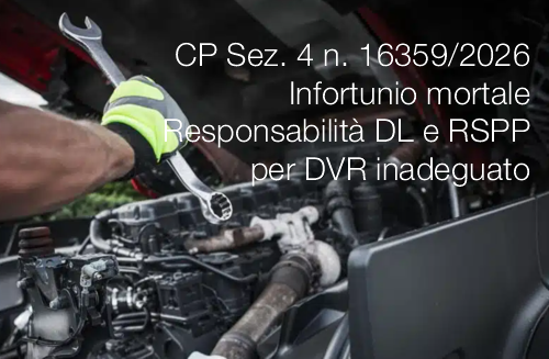 CP Sez. 4 n. 16359 del 06 maggio 2026 