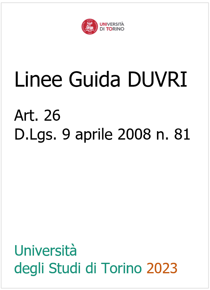 Linee Guida DUVRI / Univerisità degli Studi di Torino 2023 Linee Guida DUVRI / Univerisità degli Studi di Torino 2023
