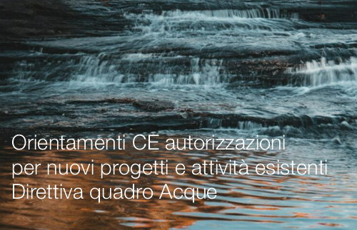 Orientamenti CE autorizzazioni per nuovi progetti e attività esistenti | Direttiva quadro Acque