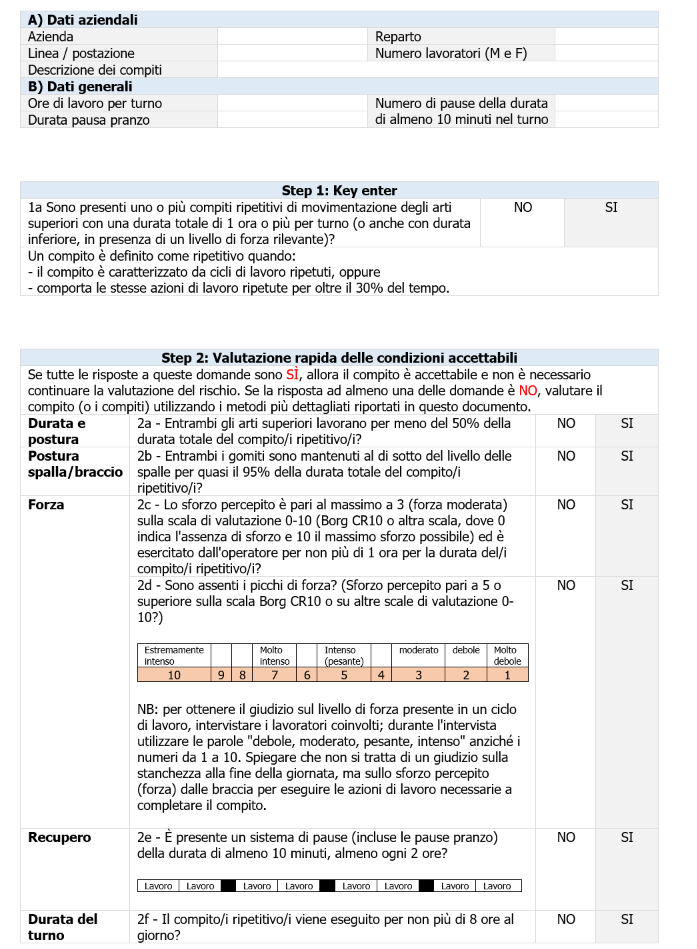 Modello operativo screening rapido attività ripetitive