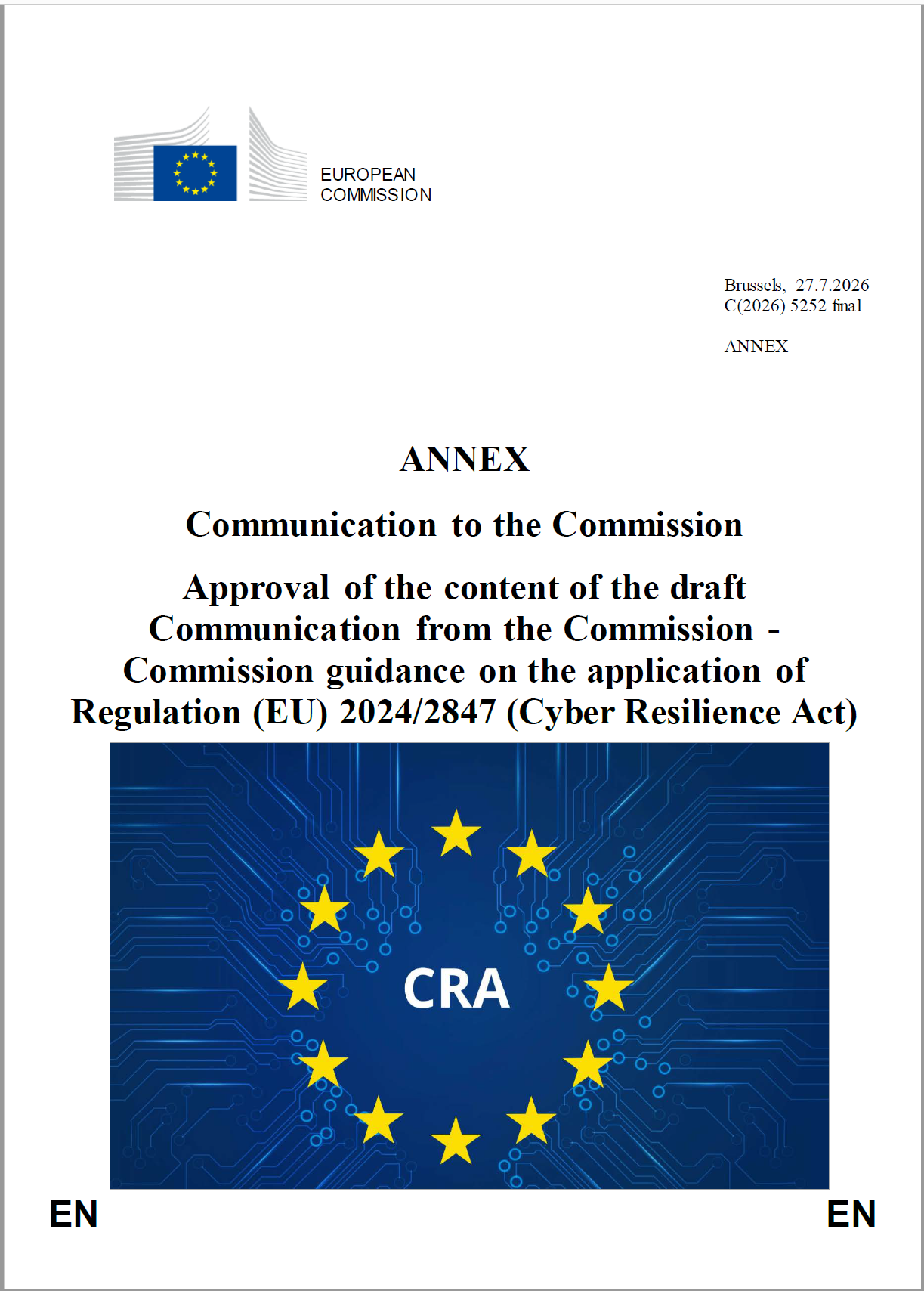 Guida applicazione Regolamento (UE) 2024/2847 (CyberResilience Act)