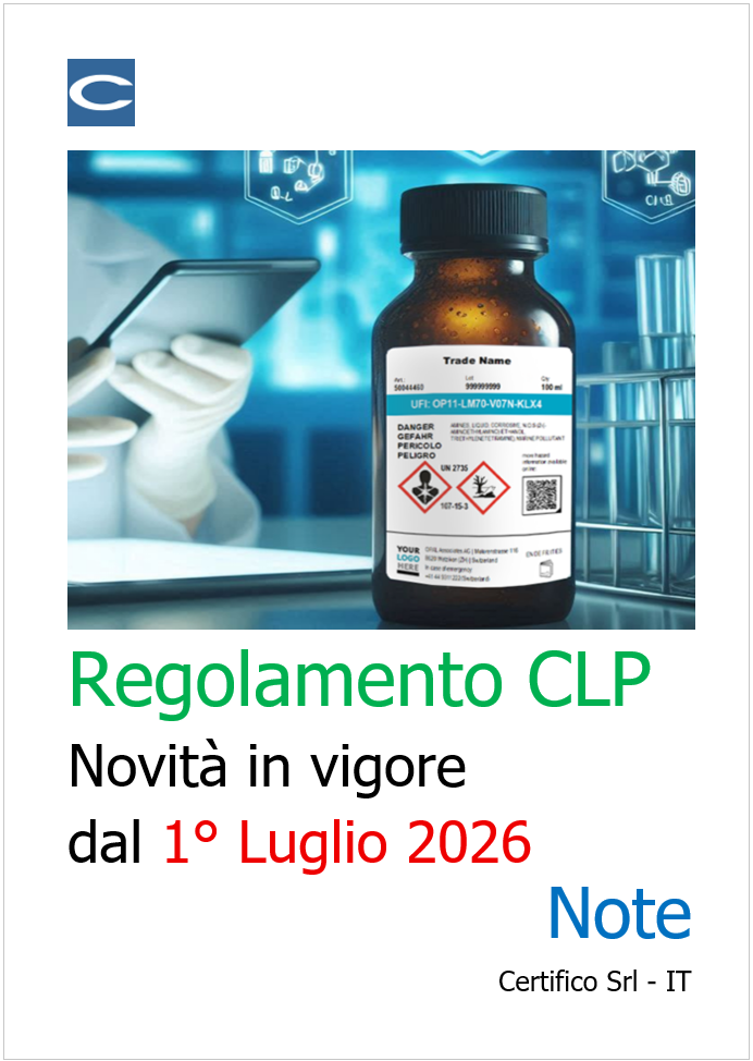 Regolamento CLP Novità in vigore dal 1° Luglio 2026 / Note