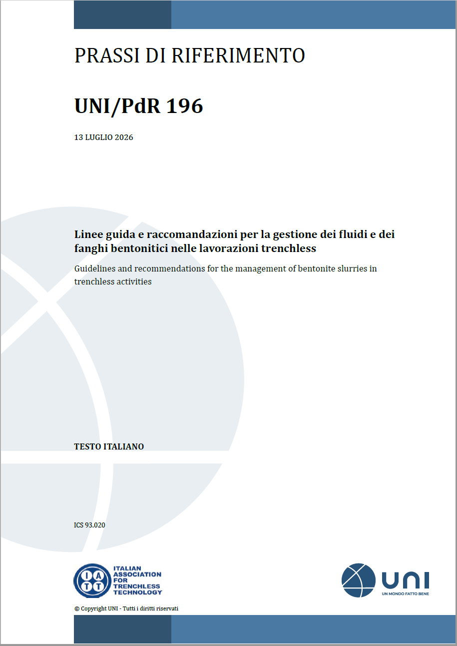 UNI/PdR 196:2026 / Soluzioni trenchless per gestione fanghi bentonitici
