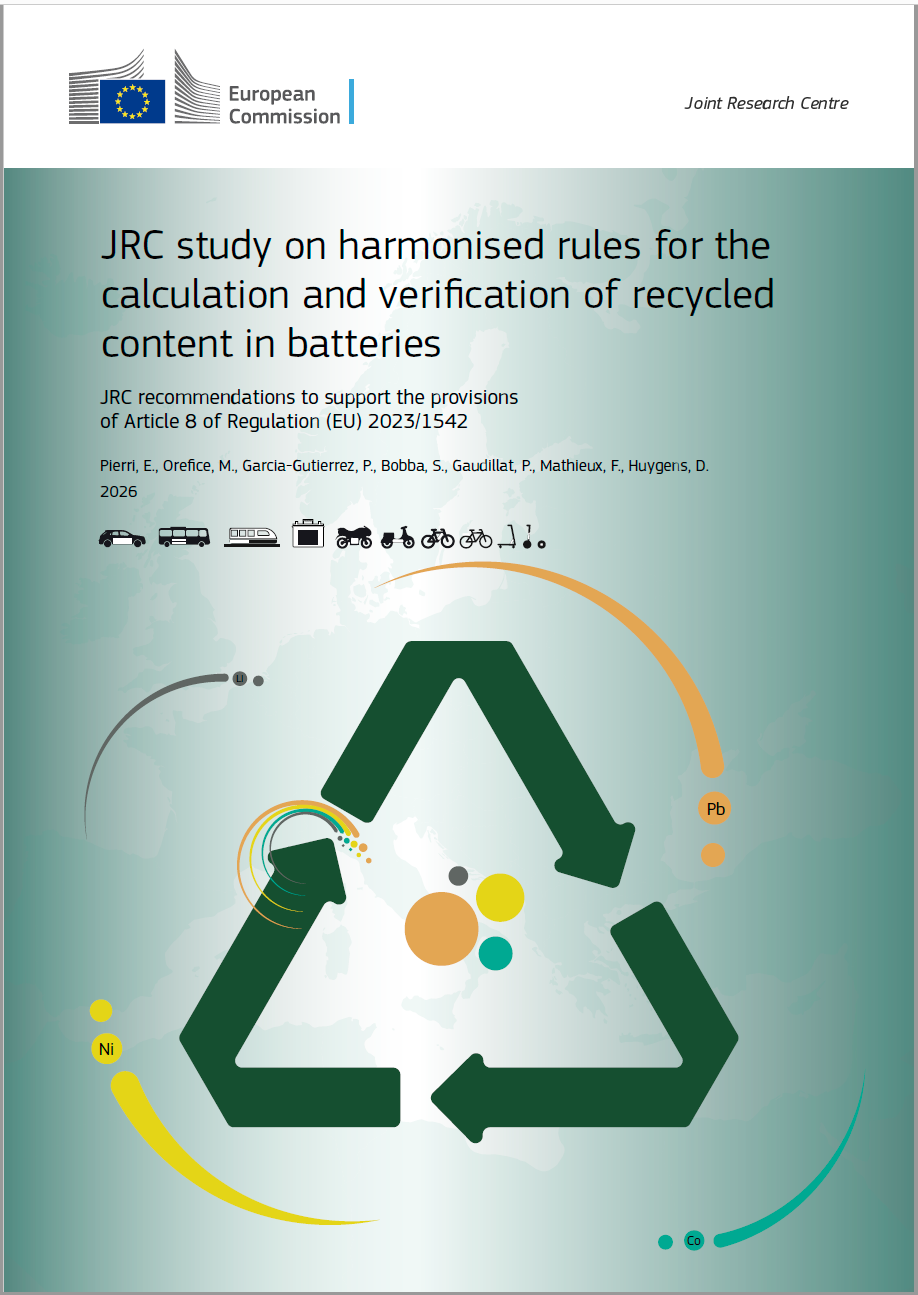 Calcolo e verifica del contenuto riciclato nelle batterie / JRC 2026