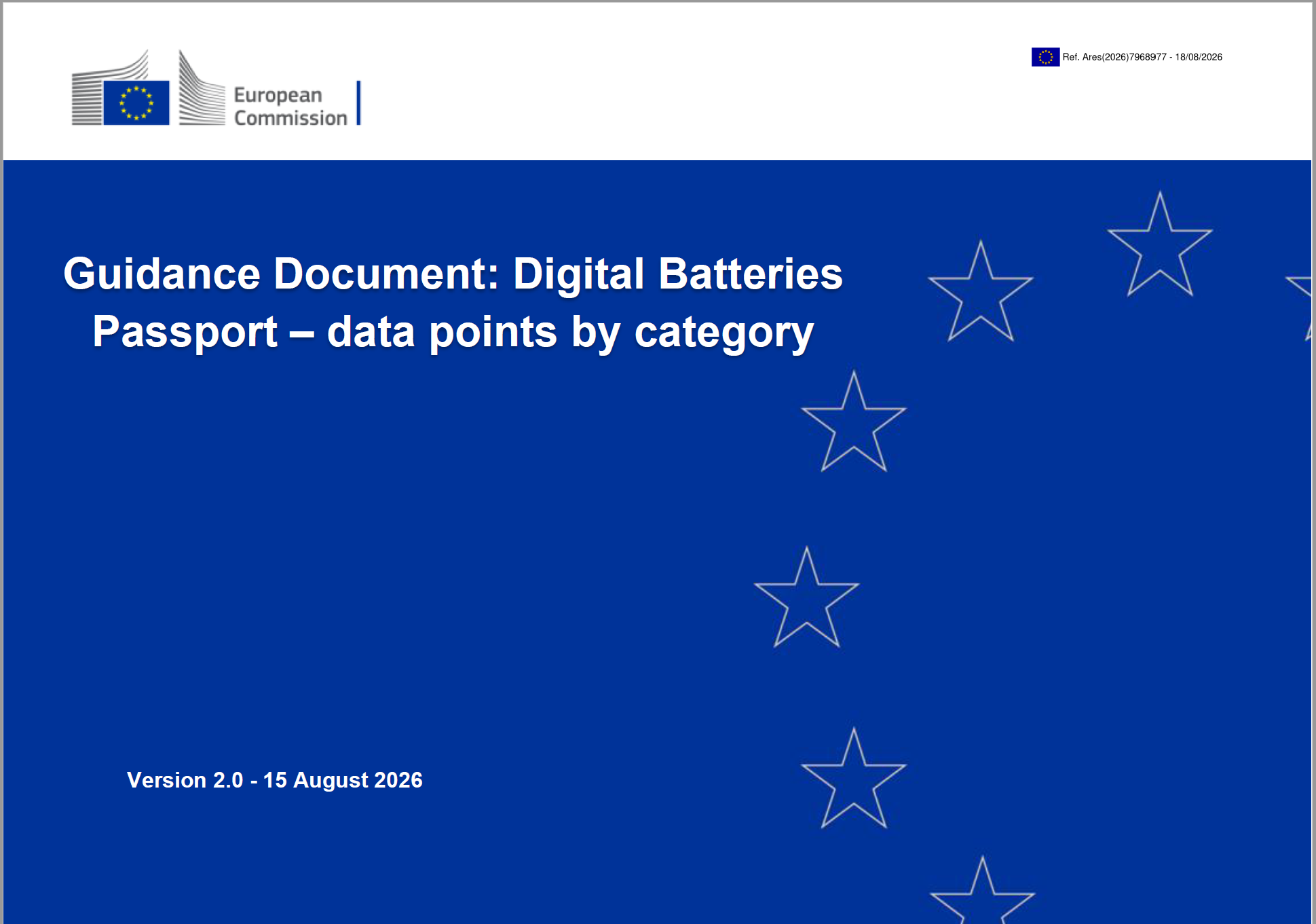 Guidance Document: Digital Batteries Passport - data points by category