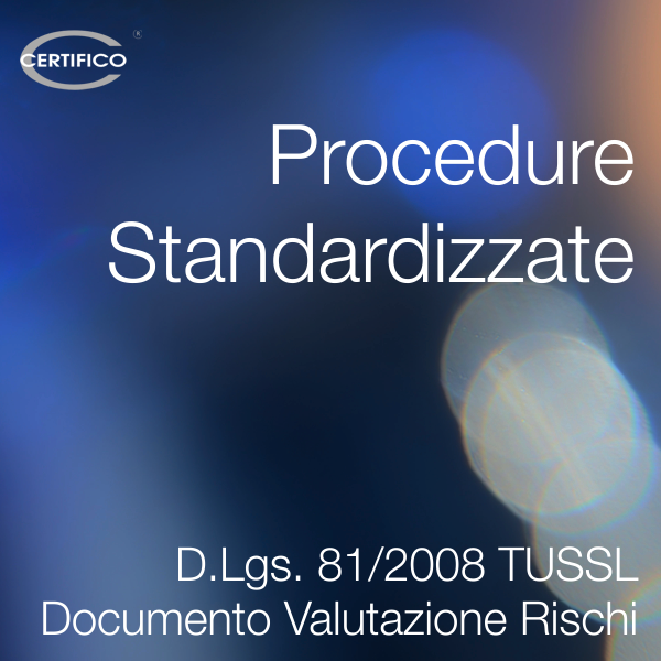 Certifico Procedure Standardizzate / DM 20 Novembre 2012 -&nbsp;Ed. 5.0 2026