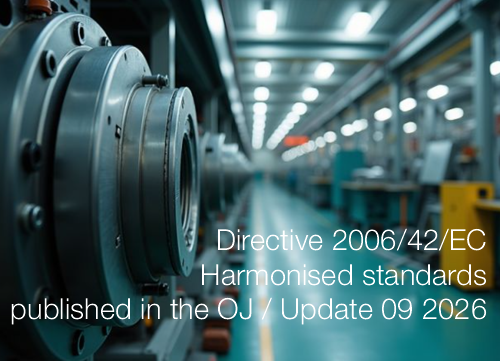 Directive 2006/42/EC: Harmonised standards published in the OJ | Update September 2026 