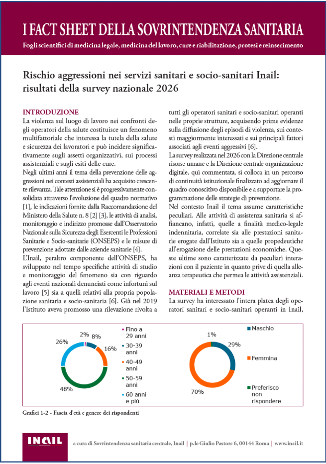Rischio aggressioni nei servizi sanitari e socio-sanitari Inail