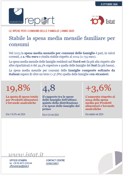 Le spese per i consumi delle famiglie - Anno 2025