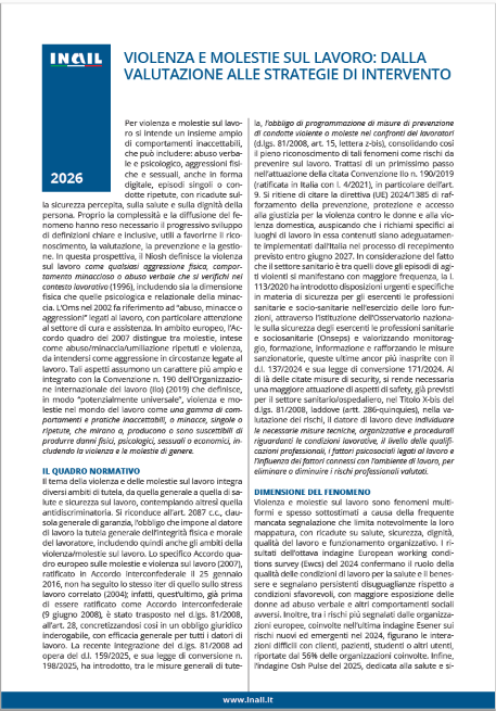 Violenza e molestie sul lavoro: dalla valutazione alle strategie di intervento