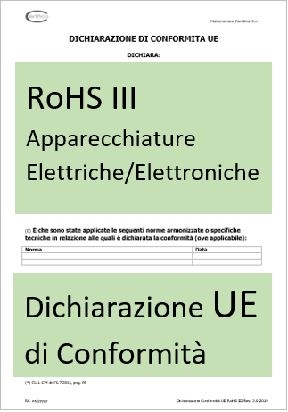 Direttiva RoHS III Modello Dichiarazione UE di Conformit 