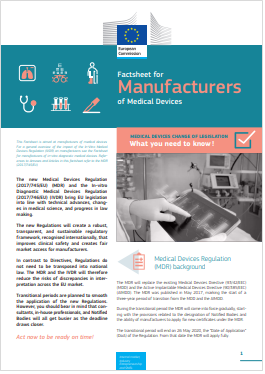 Factsheet for Manifacturers of Medical Devices   In Vitro Diagnostic
