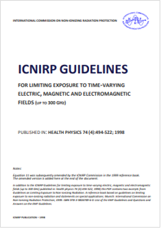 Guidelines Exposure to Time Varying Electric  Magnetic  and Electromagnetic Fields  Up to 300 GHz 