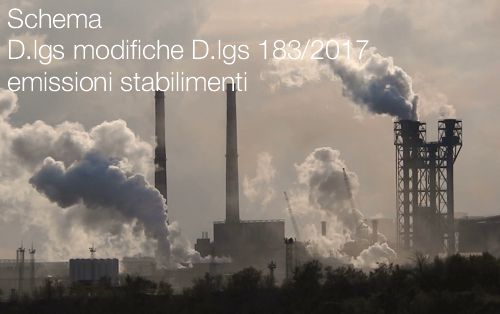 Schema D lgs modifiche D lgs 183 2017 emissioni stabilimenti