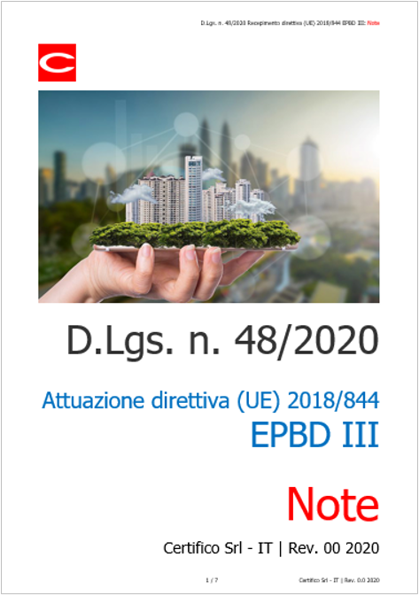 D Lgs  n  48 2020 Attuazione direttiva  UE  2018 844   EPBD III Note