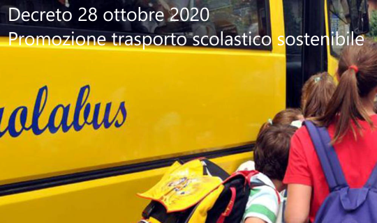 Decreto 28 ottobre 2020 Promozione del trasporto scolastico sostenibile